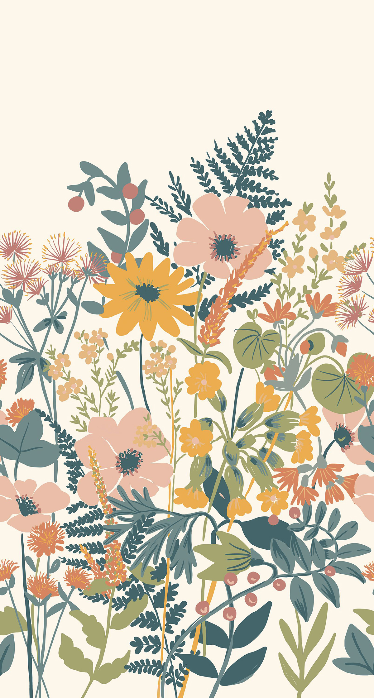 Papier peint panoramique Fleurs Hannah rose et bleu - Beauty Full Image 2 de Casadéco | Réf. BFM102371032