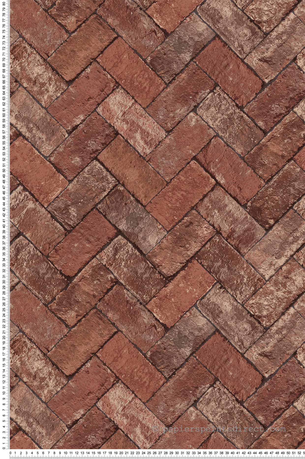 Papier peint Brique Chevron rouge - Cuisine Fraicheur 6 de Lutèce | Réf. LTC-G45424