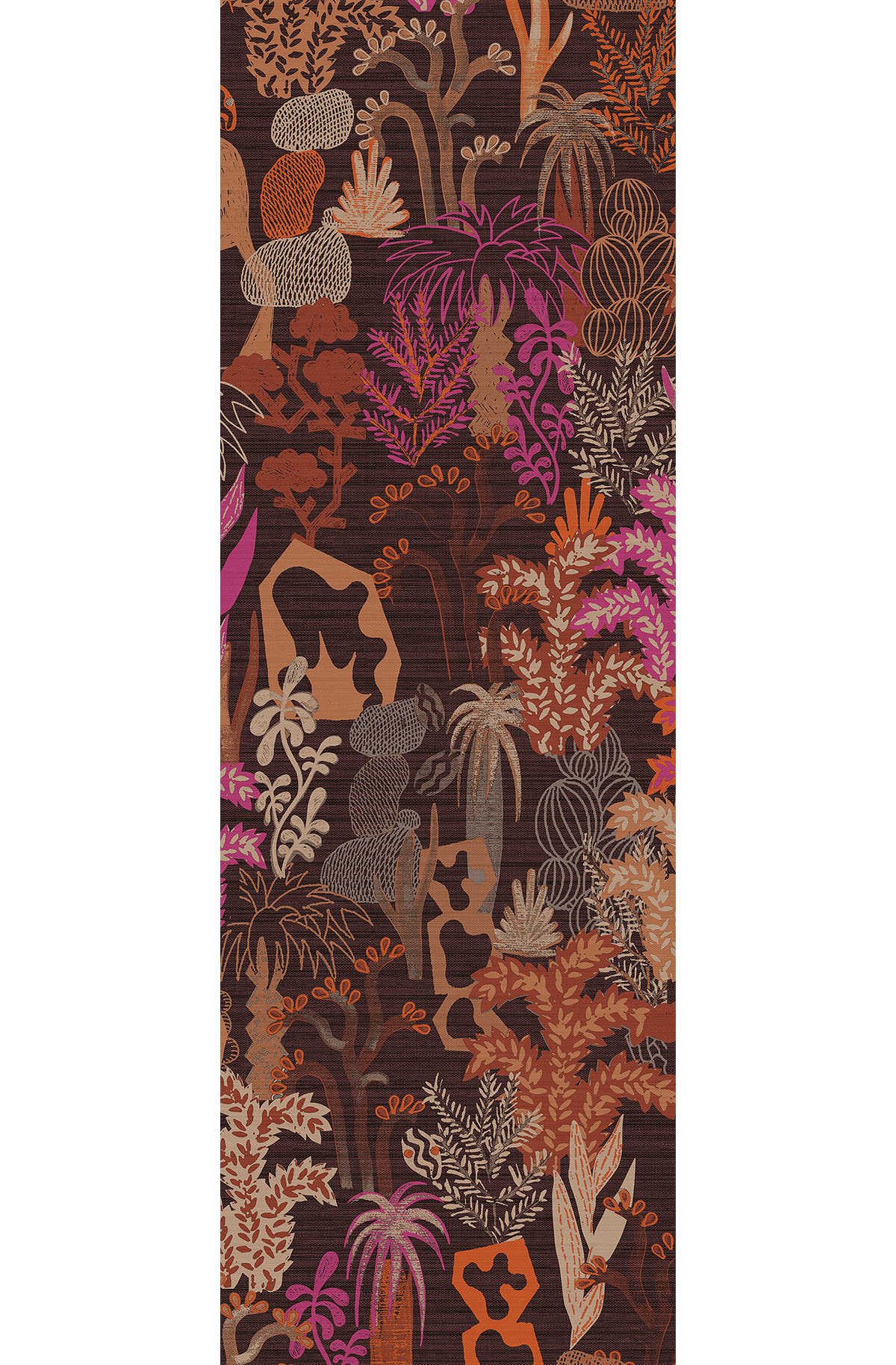 Papier peint panoramique Jungle Ethnique Baya rose - B H260 - Joy de Masureel | Réf. MAS-DGJOY3032-260