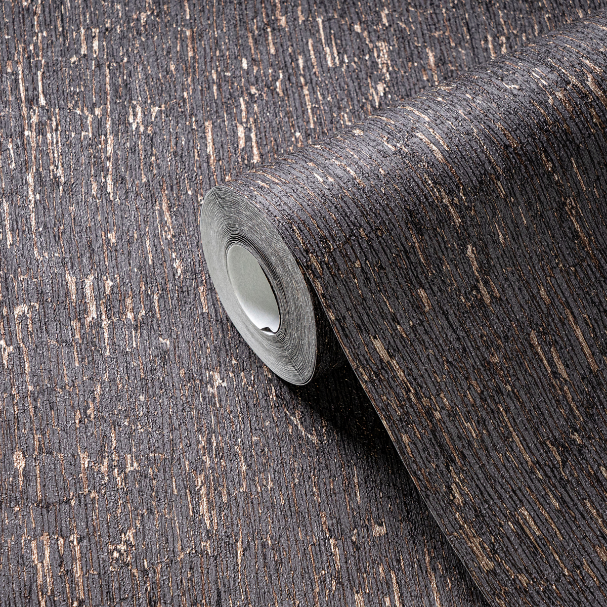 Papier peint Écorce Bois anthracite doré - Smart Surfaces d'A.S. Création AMB4| Réf. AS-395626