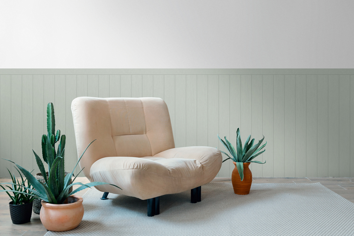 Papier peint Soubassement Lambris Bois bleu d'eau - Wallpanel d'A.S. Création AMB2 | Réf. AS-398031