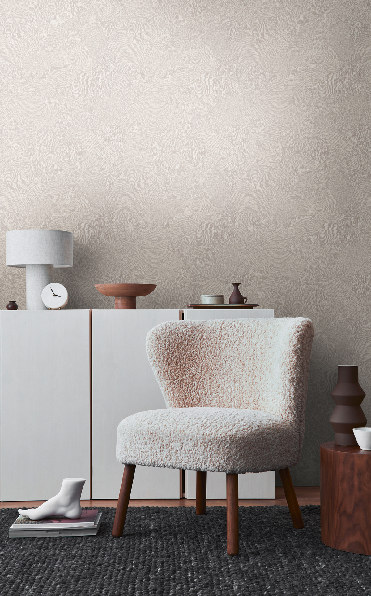 Papier peint Vagues Féériques gris clair - French Affair d'A.S. Création AMB2 | Réf. AS-399351