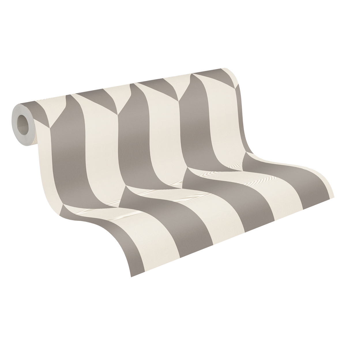 Papier peint Damier Graphique Groove argenté - Cosmoliving d'A.S. Création ROLL | Réf. AS-790863