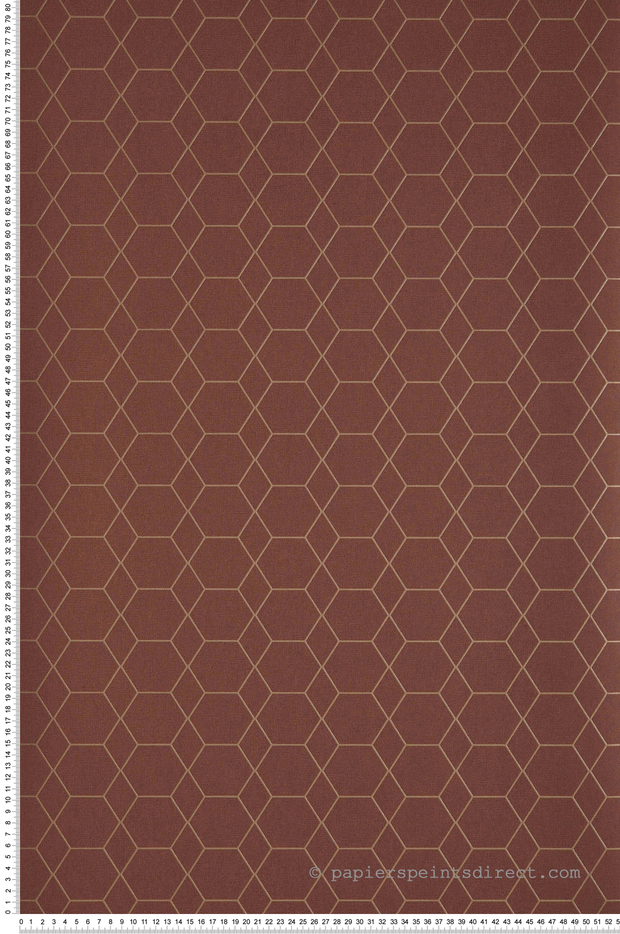 Papier peint Géométrique Hexagone Pytheas terracotta - Delta de Casamance | Réf. CAS-A72152550