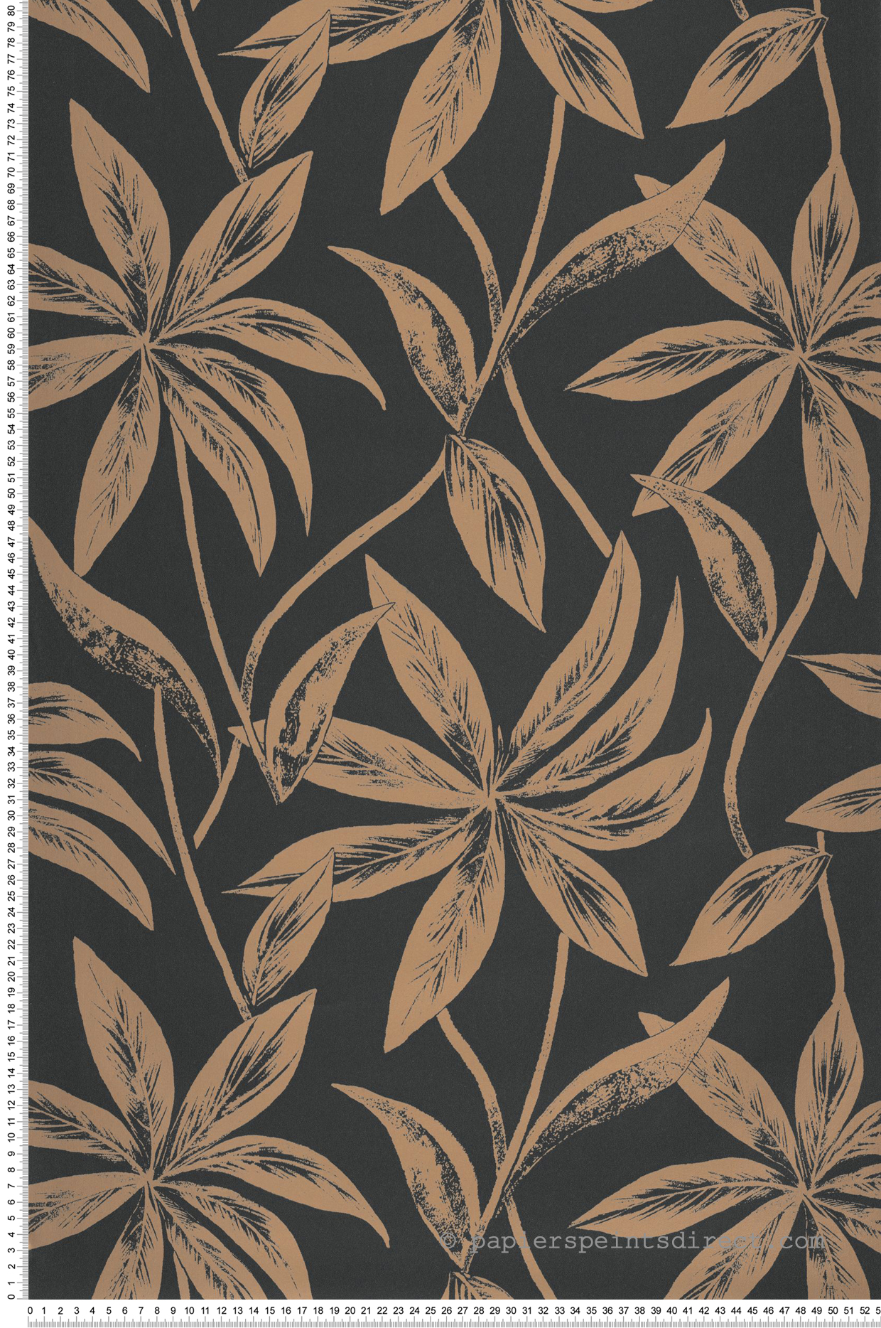 Papier peint Feuille Paradisio noir cuivré - L'Epopée de Casélio | Réf. EPO103709050