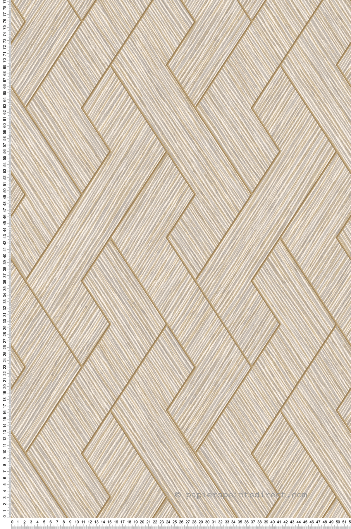 Papier peint Graphique Paille Ember beige gris doré - Harry de Lutèce | Réf. LTC-DL26730