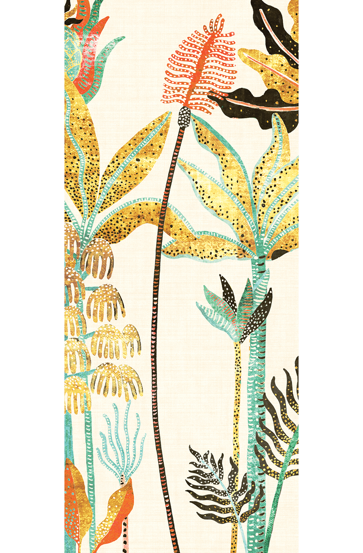 Papier peint panoramique Arbres Tropicaux Parque turquoise jaune - B H300 - Havana de Masureel | Réf. MAS-DGHAV2012