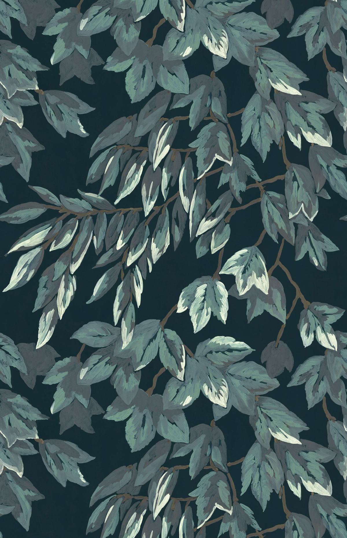 Papier peint panoramique Feuille Tombante Wistman's Wood L bleu nuit 200X310 - Heritage de Casadéco | Réf. HETA201267904