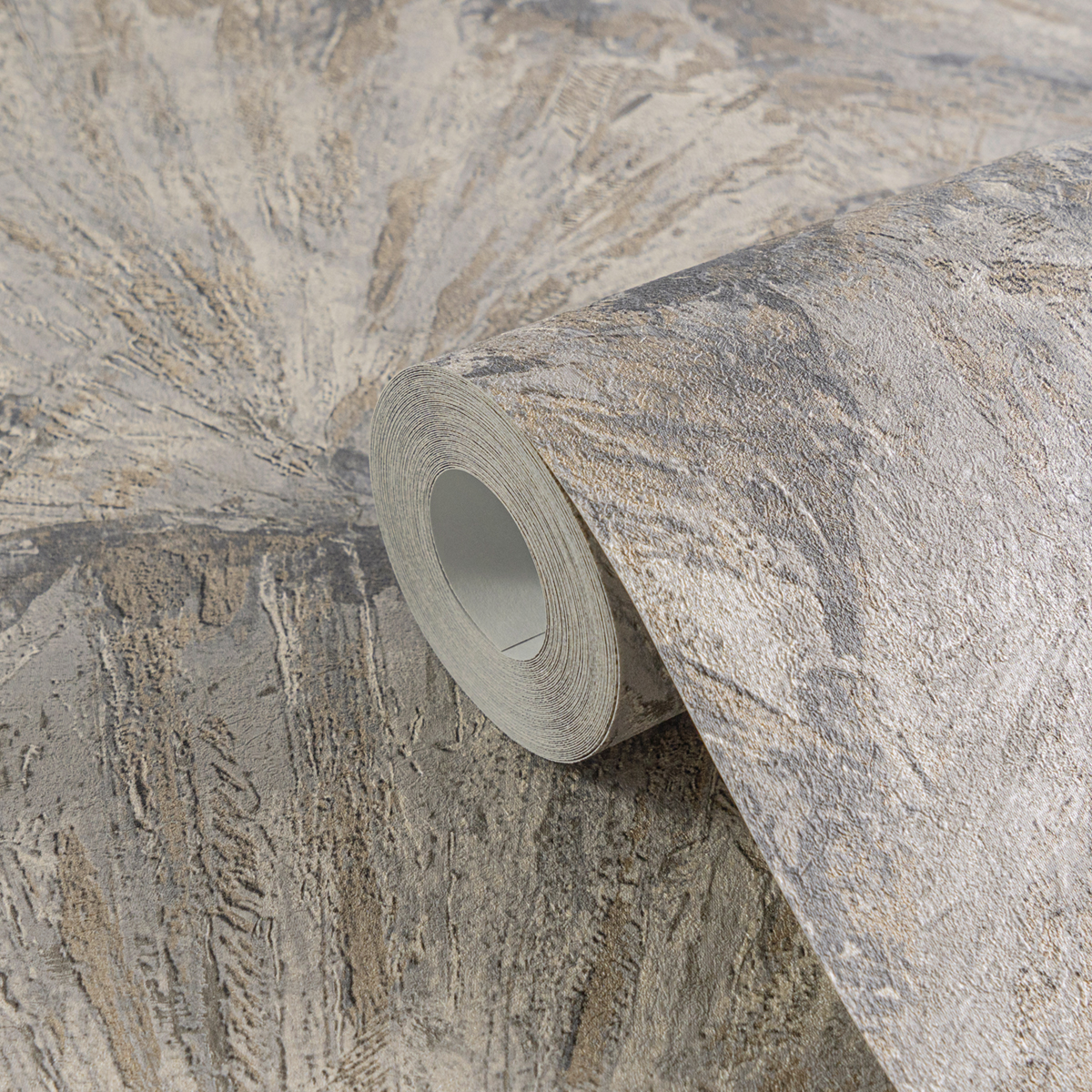 Papier peint Palme Éventail ficelle gris ombre - Metropolitan Stories 4 Hot Spots d'A.S. Création AMB5| Réf. AS-781981