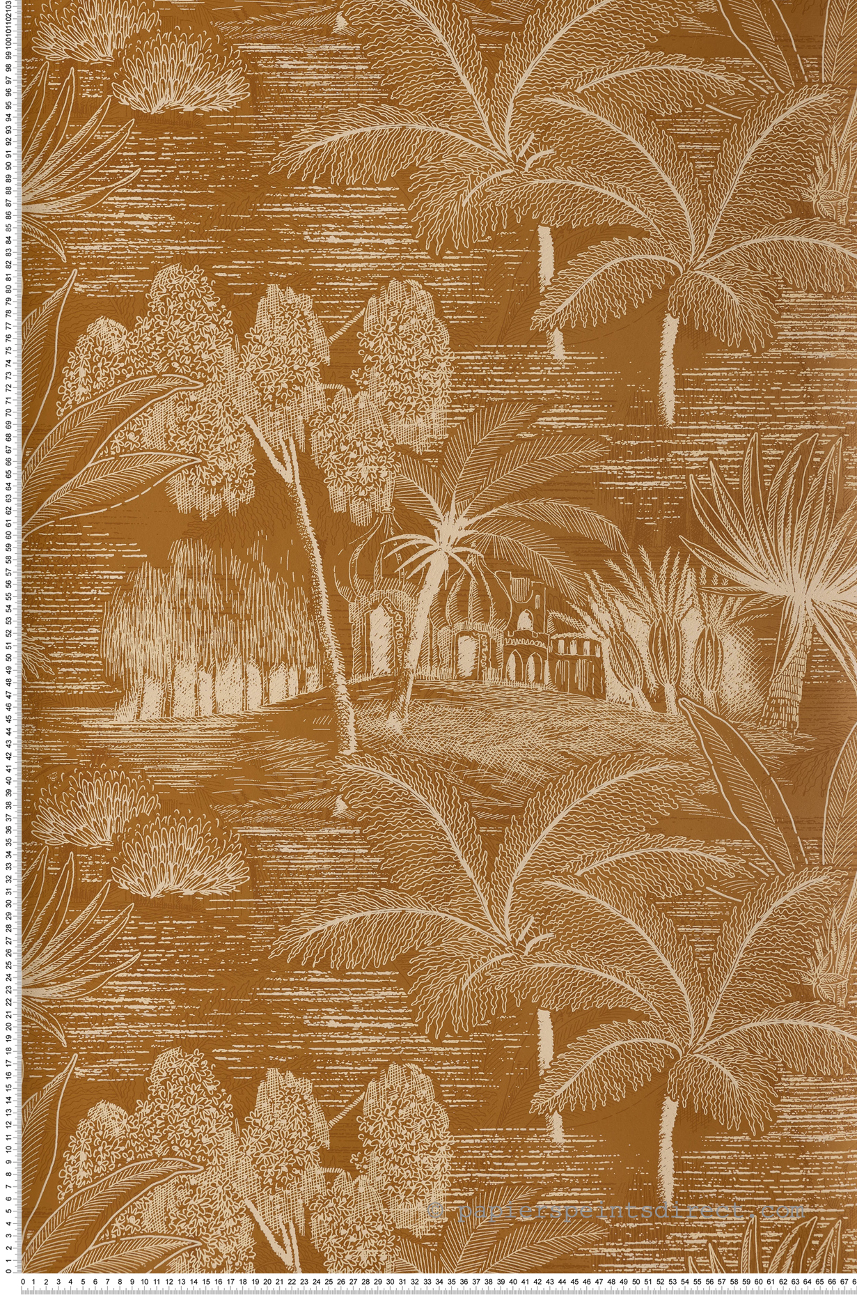 Papier peint Temple Palmier Baharia ambre - Bord Du Nil de Casamance | Réf. CAS-76141018