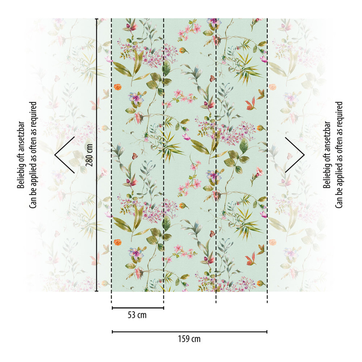 Papier peint panoramique Papillon Fleur Doux - The Wall 3 d'A.S. Création AMB3 | Réf. AS-398811