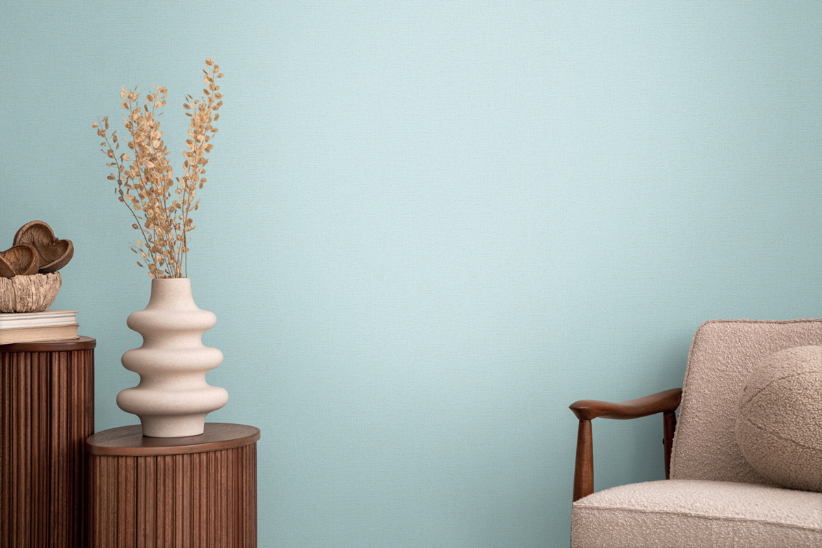 Papier peint Uni Paillette Métallisé bleu ciel doré - Cosmoliving d'A.S. Création | Réf. AS-790654