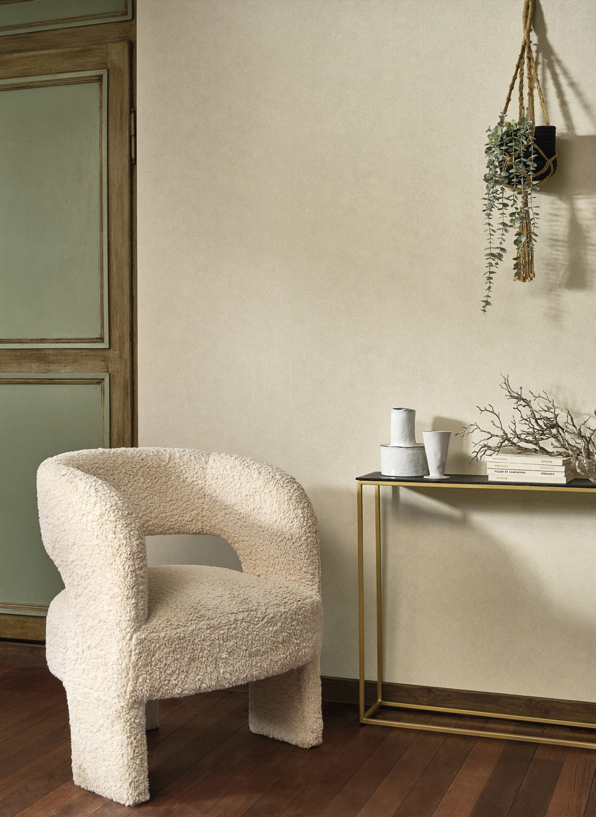 Papier peint Feuille Nervure Nola grège - Vegetals de Casadéco | Réf. VEGE201281303