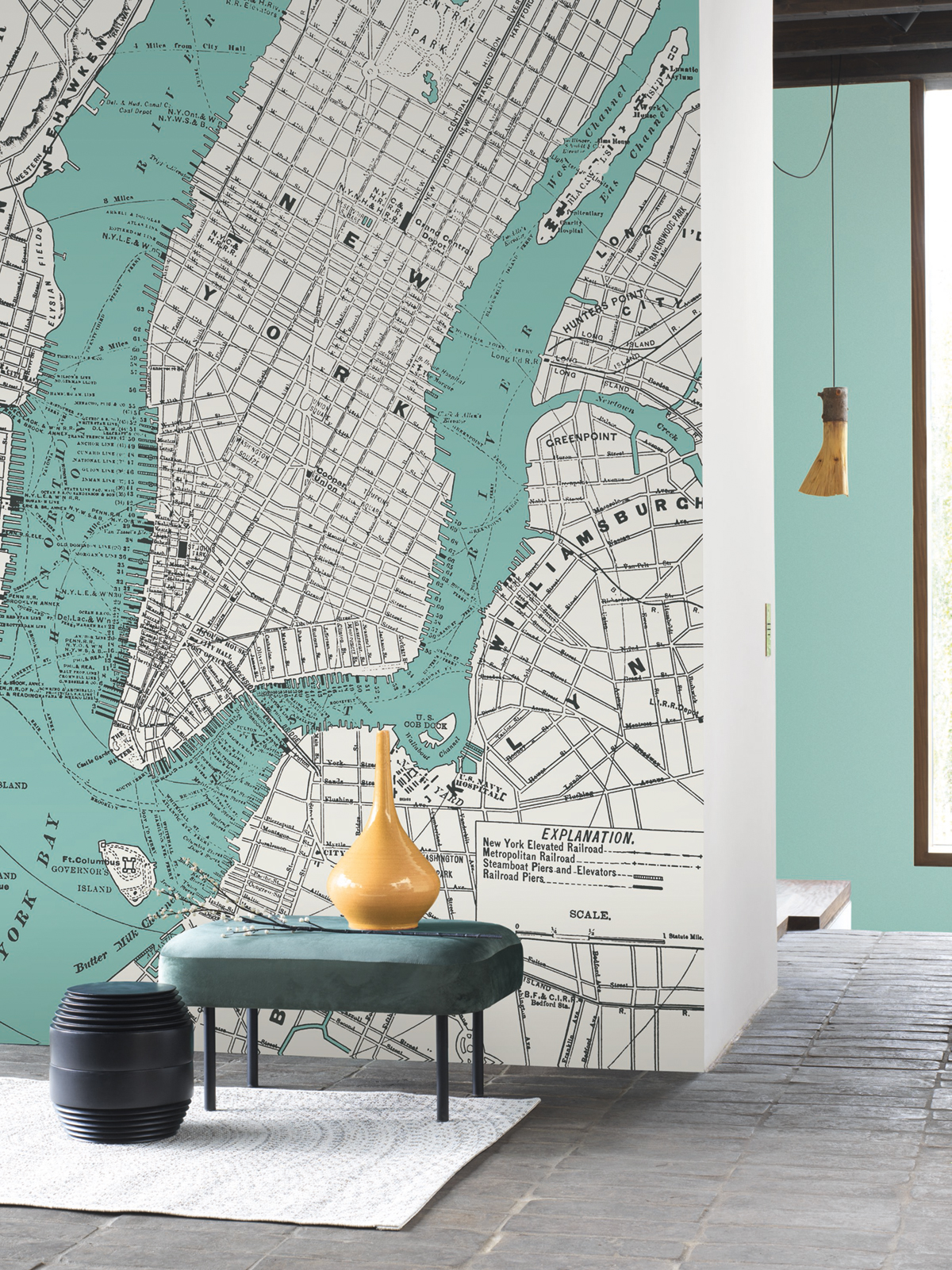 Papier peint New York Panoramique City bleu - Beauty Full Image de Casadéco | Réf. BFIM85056127