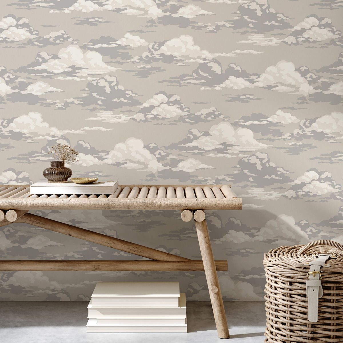 Papier peint Ciel Nuageux Cumulus beige - Beaux Arts de Lutèce | Réf. LTC-M1809