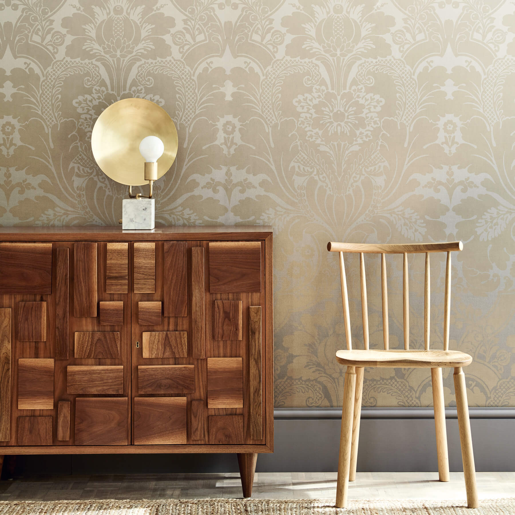 Papier peint St James's Park Suède Face - Collection London Wallpapers V de Little Greene AMB