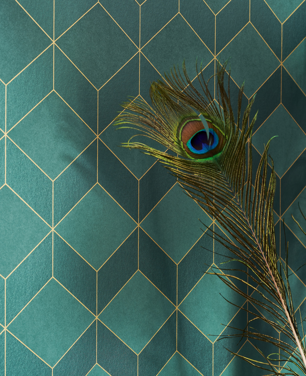 Papier peint Cube Metro vert sapin - 1930 de Casadéco | Réf. MNCT85687517