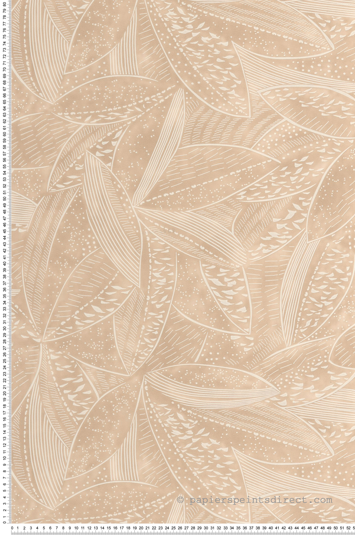 Papier peint Feuille Natura beige chair - Origine de Casélio | Réf. OGN106042038