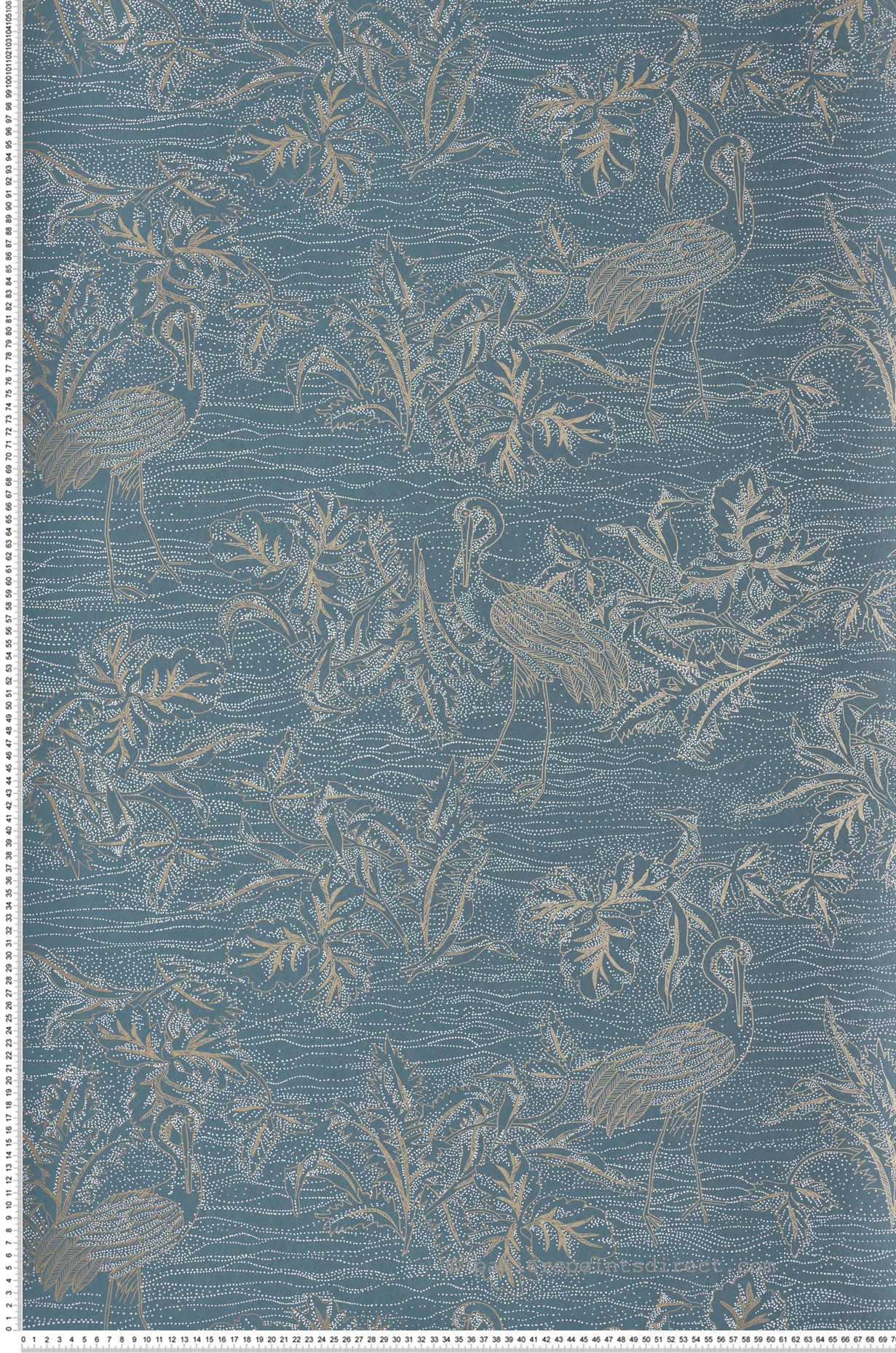 Papier peint Oiseau Pois Mirador bleu perçan doré - L'Ile aux Oiseaux de Casamance | Réf. CAS-75891630