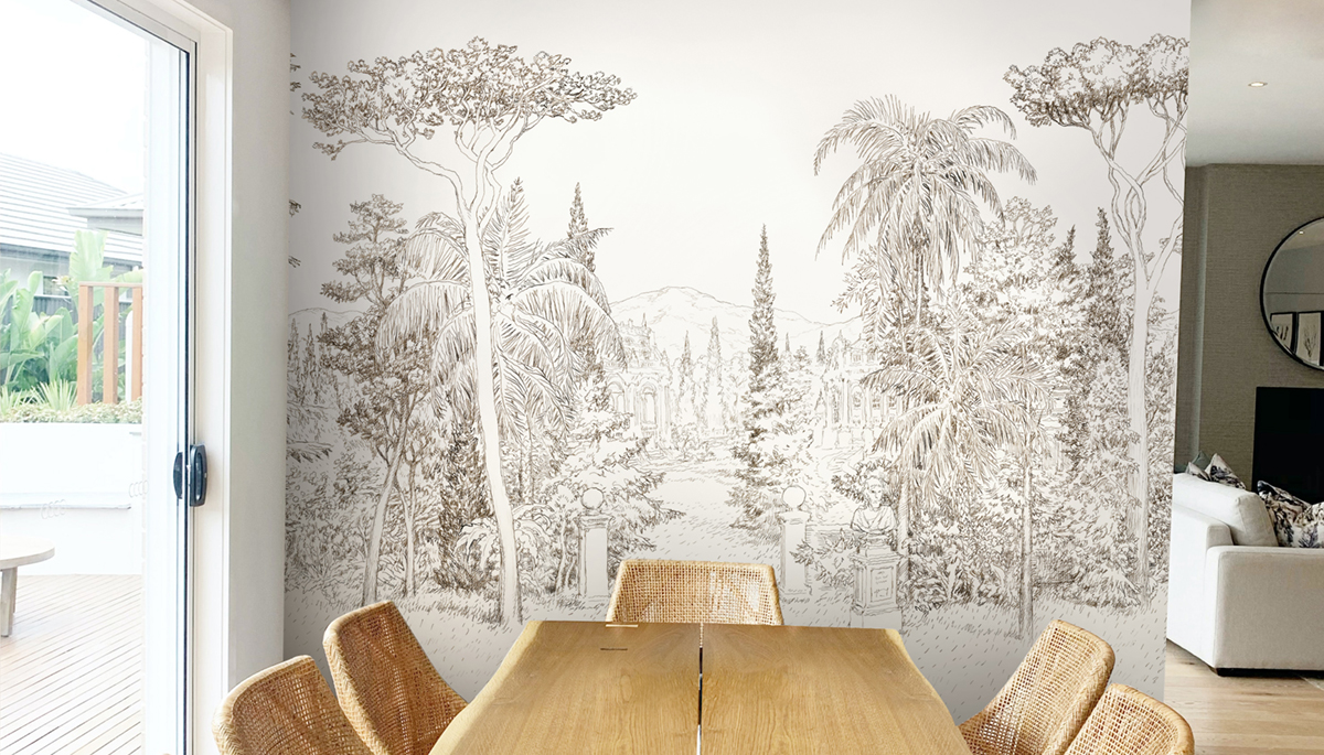 Papier peint panoramique Jardin Baroque A+B - 1/2/3/4 - Isidore Leroy AMB1