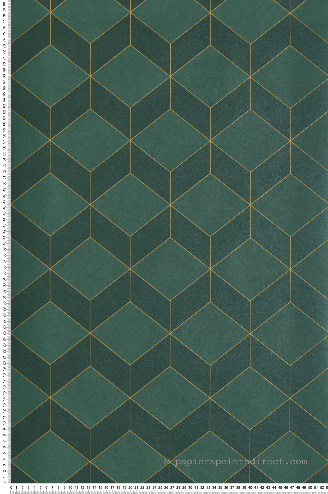 Papier peint Cube Metro vert sapin - 1930 de Casadéco | Réf. MNCT85687517