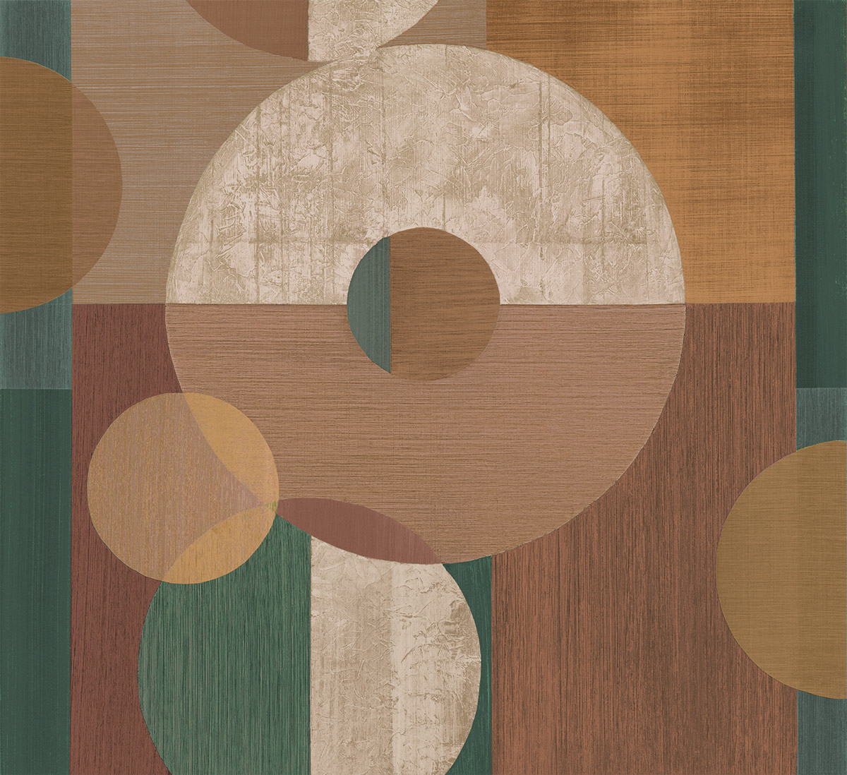 Papier peint Géométrique Bulle bleu canard brun - Atacama de Montecolino | Réf. MC-IMD28141