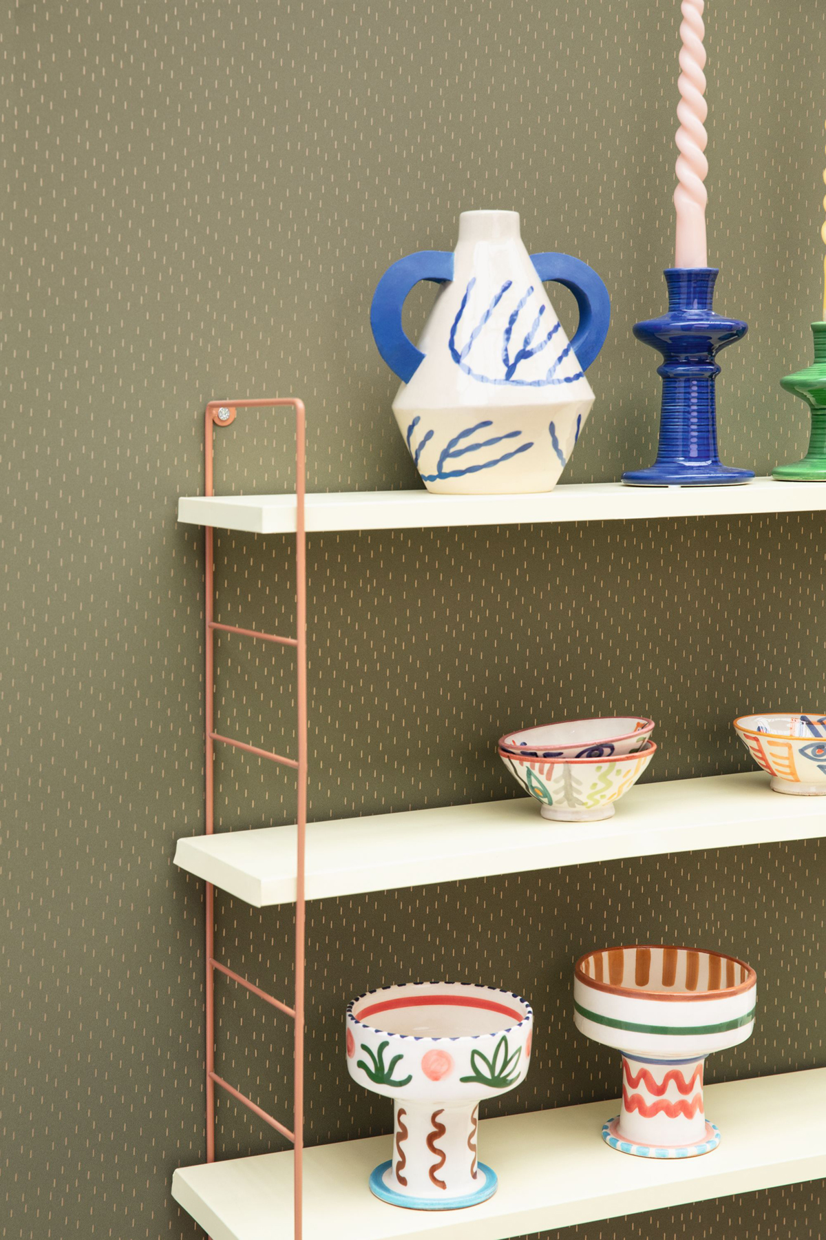 Papier peint Petits Traits Eden kaki mordoré - L'Epopée de Casélio | Réf. EPO103737051