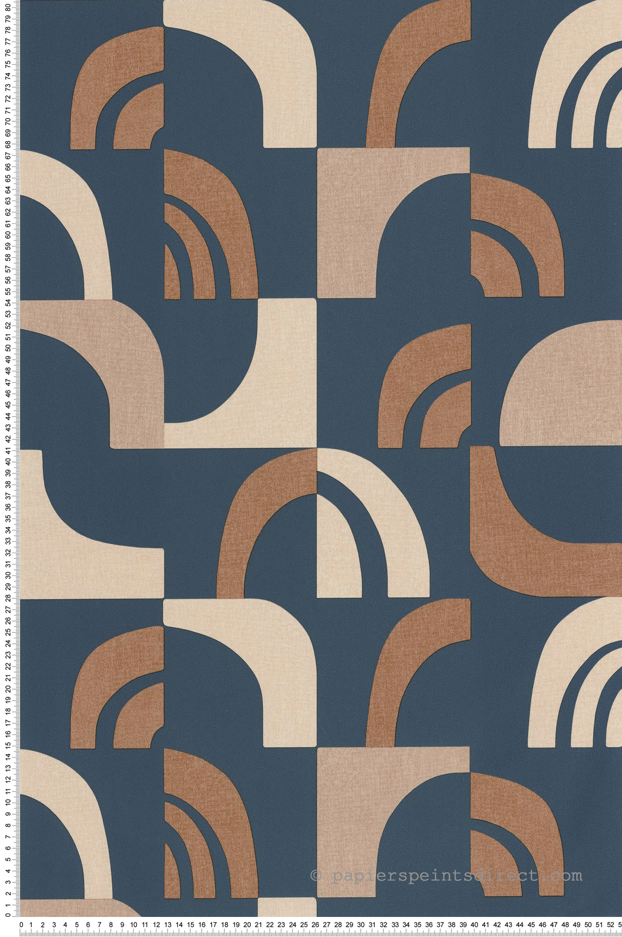 Papier peint Arrondi Moderne Empreinte bleu marine - Origine de Casélio | Réf. OGN106076066