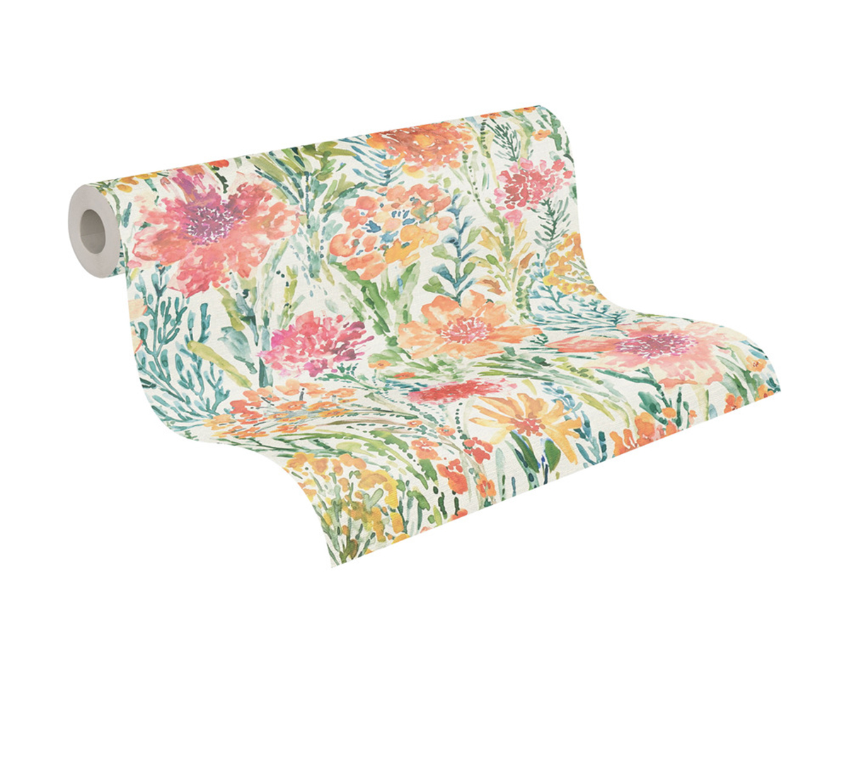 Papier peint Charme Fleuri Impressionniste orange - Aquarell Dreams d'A.S. Création AMB3| Réf. AS-396951