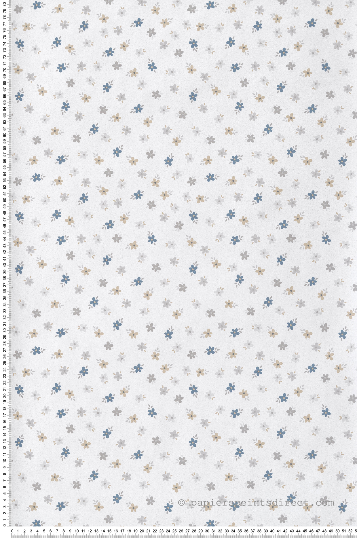 Papier peint Fleurettes bleu gris beige - Babyland 2 de Lutèce | Réf. LTC-14843