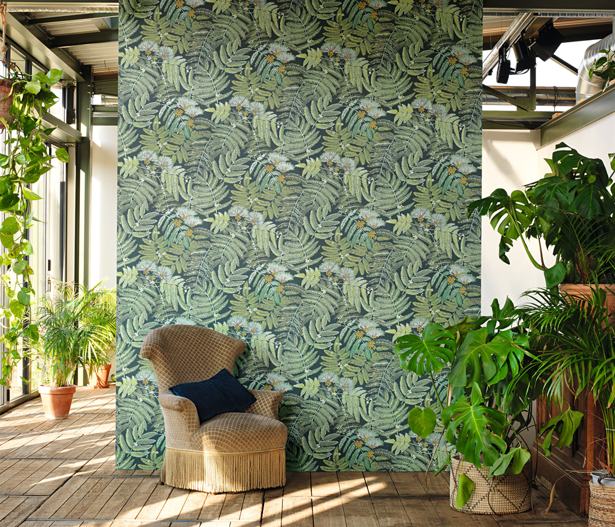 Papier peint Arbre Albizia vert - Botanica de Casadéco | AMB Réf. BOTA85897247