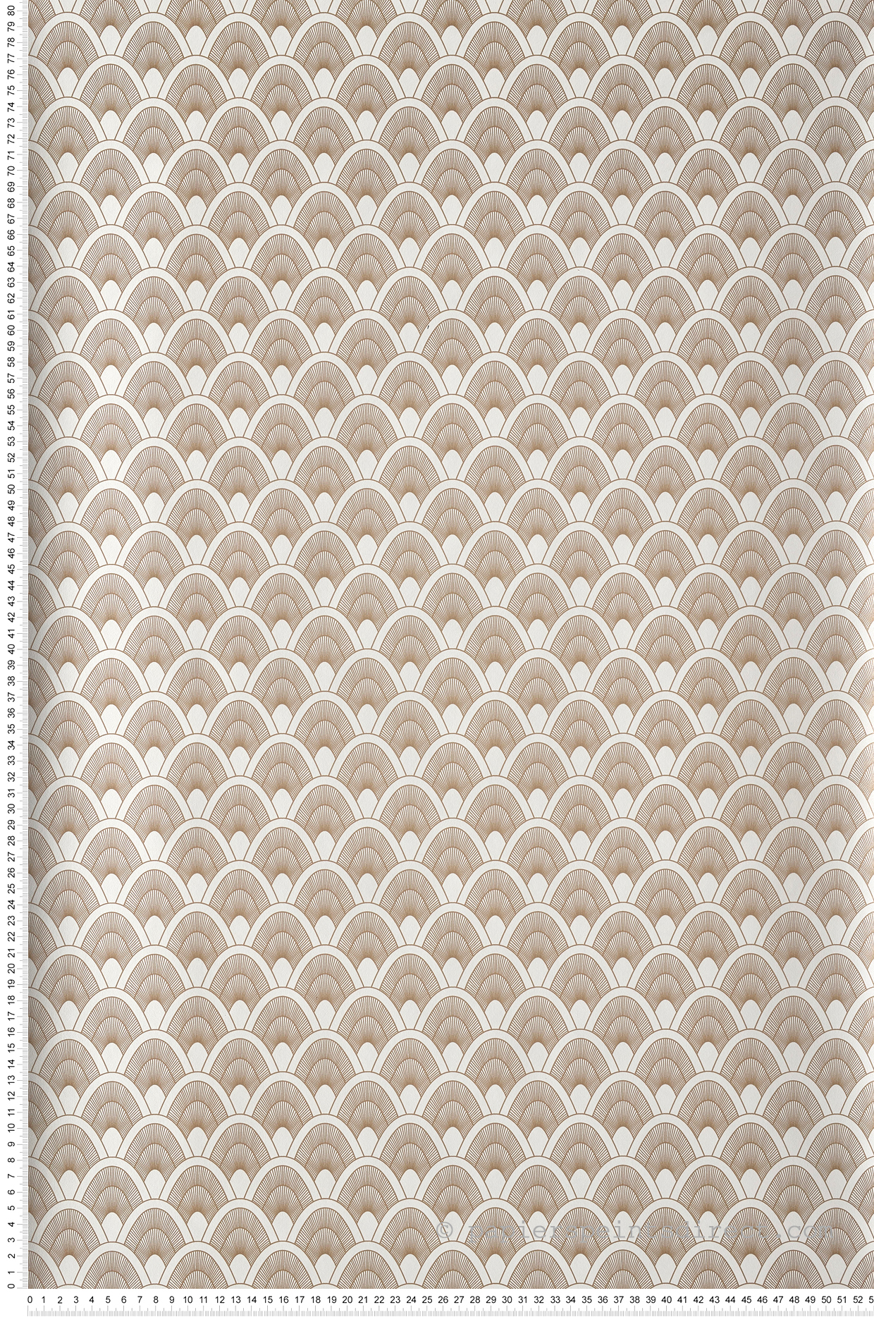 Papier peint graphique Art Déco Mayotte blanc/doré - L'odyssée de Casélio | Réf. OYS101450110