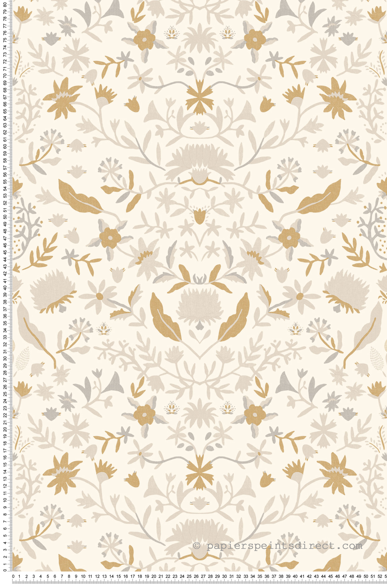 Papier peint Fleur Alizée Liberty gris - Bohème de Casélio | Réf. BOM103199183