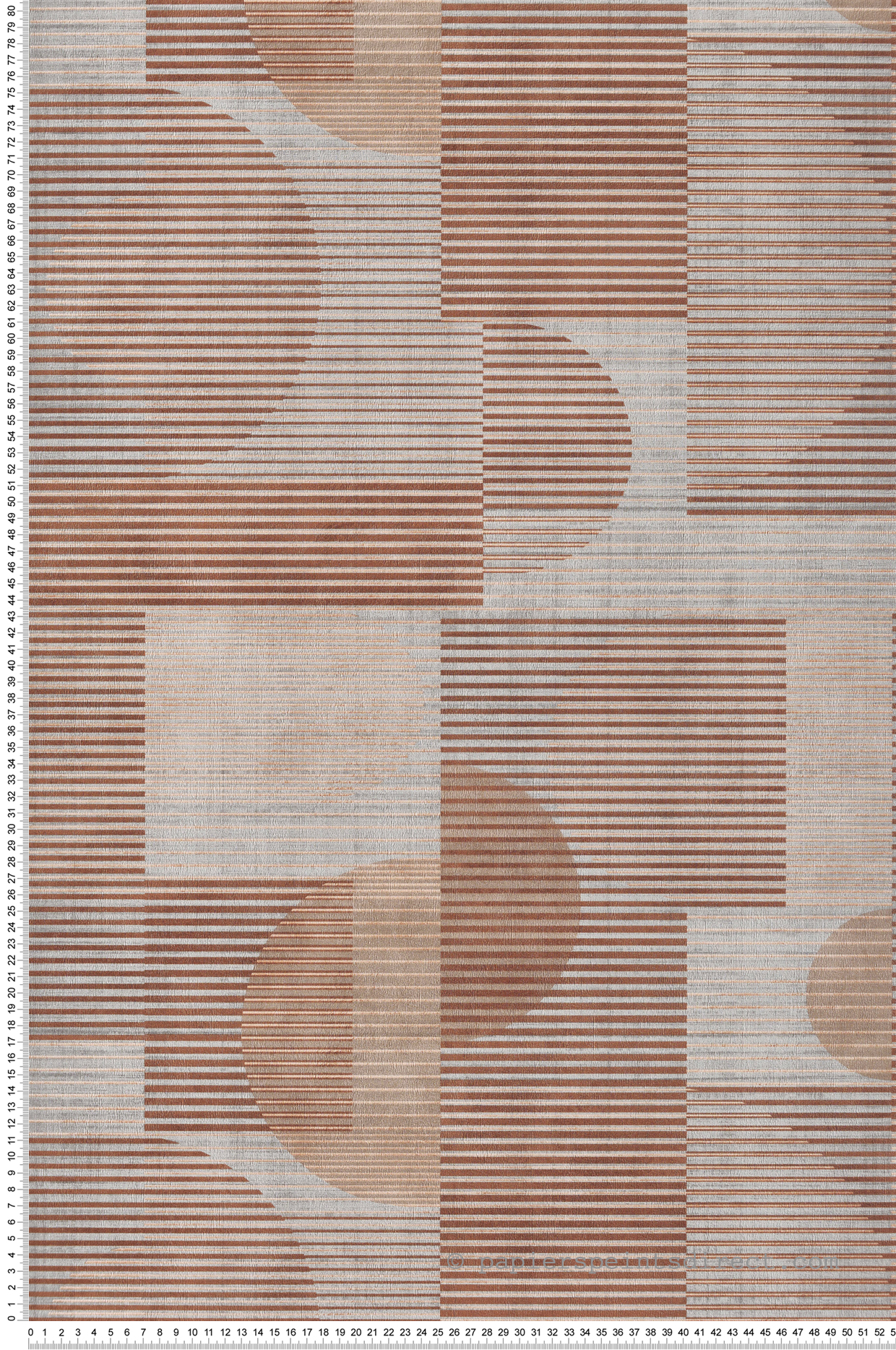 Papier peint Géométrique Cercle terracotta gris - Allure de Lutèce | Réf. LTC-AL26282