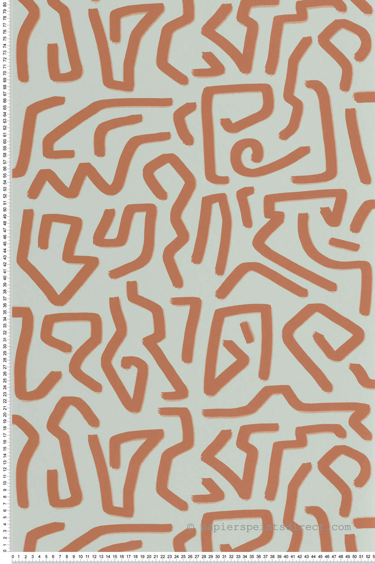 Papier peint Tracés Abstraits Symbol amande rouille - Milano Sixties de Casadéco | Réf. MISI89357337