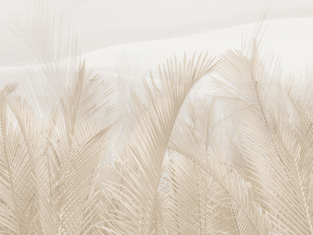 Papier peint panoramique Palmes Feuilles beige - Architexture de Montecolino | Réf. MC-AH077