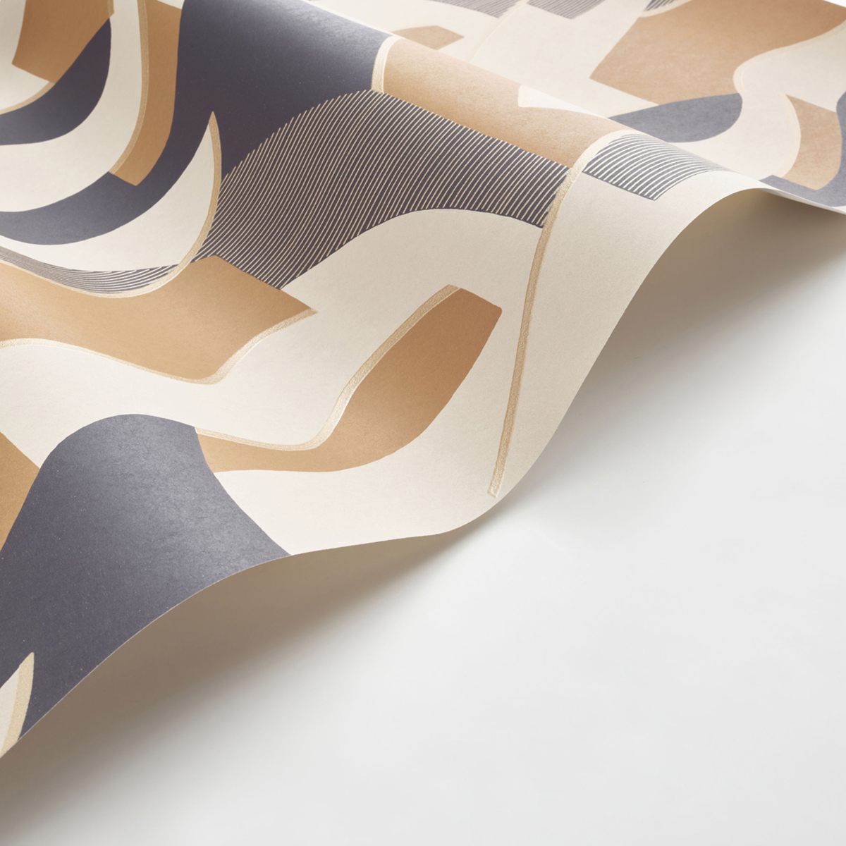 Papier peint Vagues Concept noir doré - Milano Sixties de Casadéco AMB2| Réf. MISI89339404