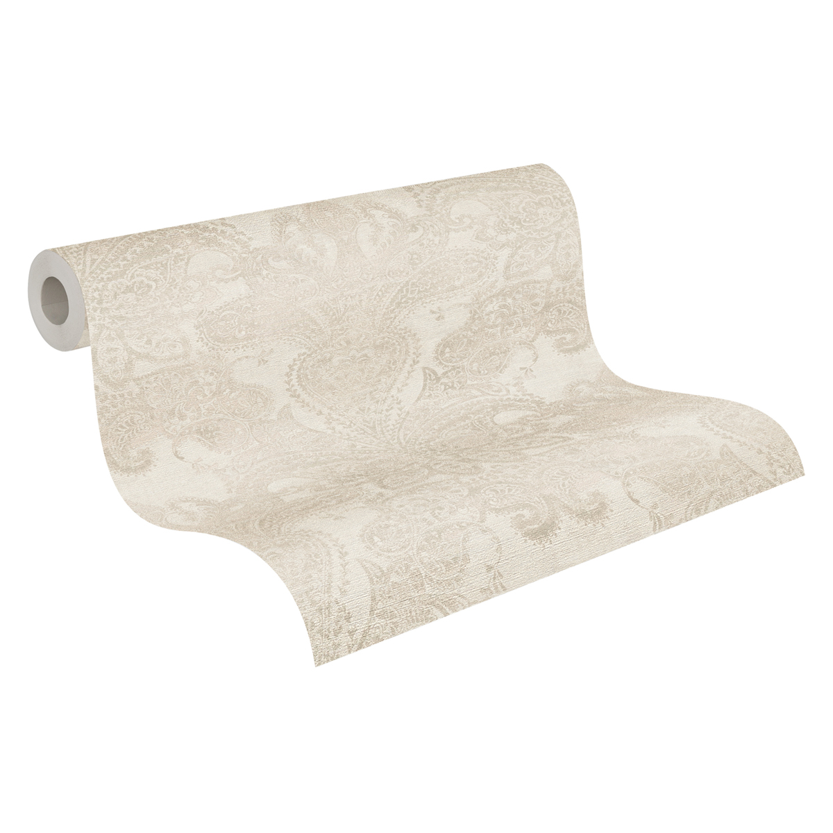 Papier peint Arabesque Glamour Maha gris clair nacré - Metropolitan Stories 3 d'A.S. Création AMB3 | Réf. AS-391193