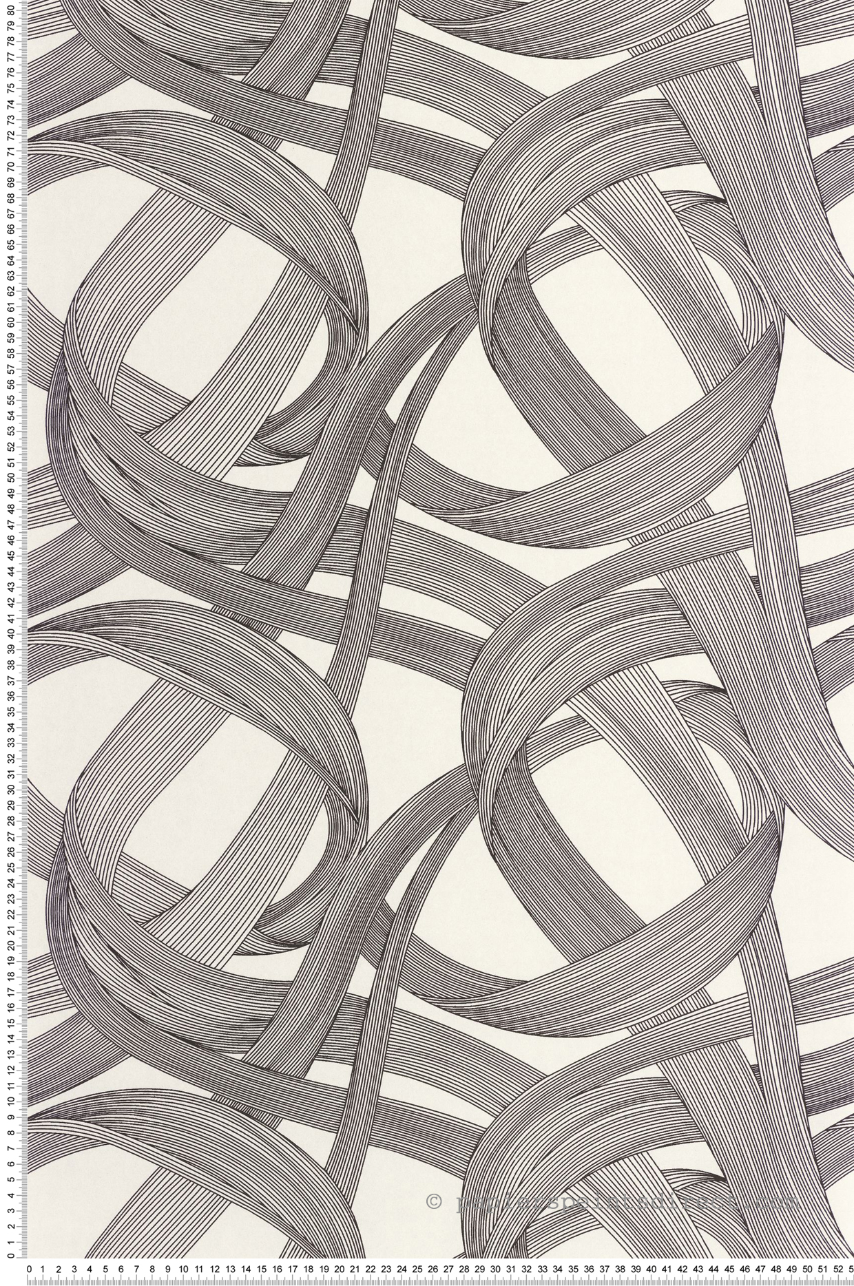 Papier peint Tracés Illusion Shimmy fusain lin - Années Folles de Casadéco | Réf. ANFO201069271