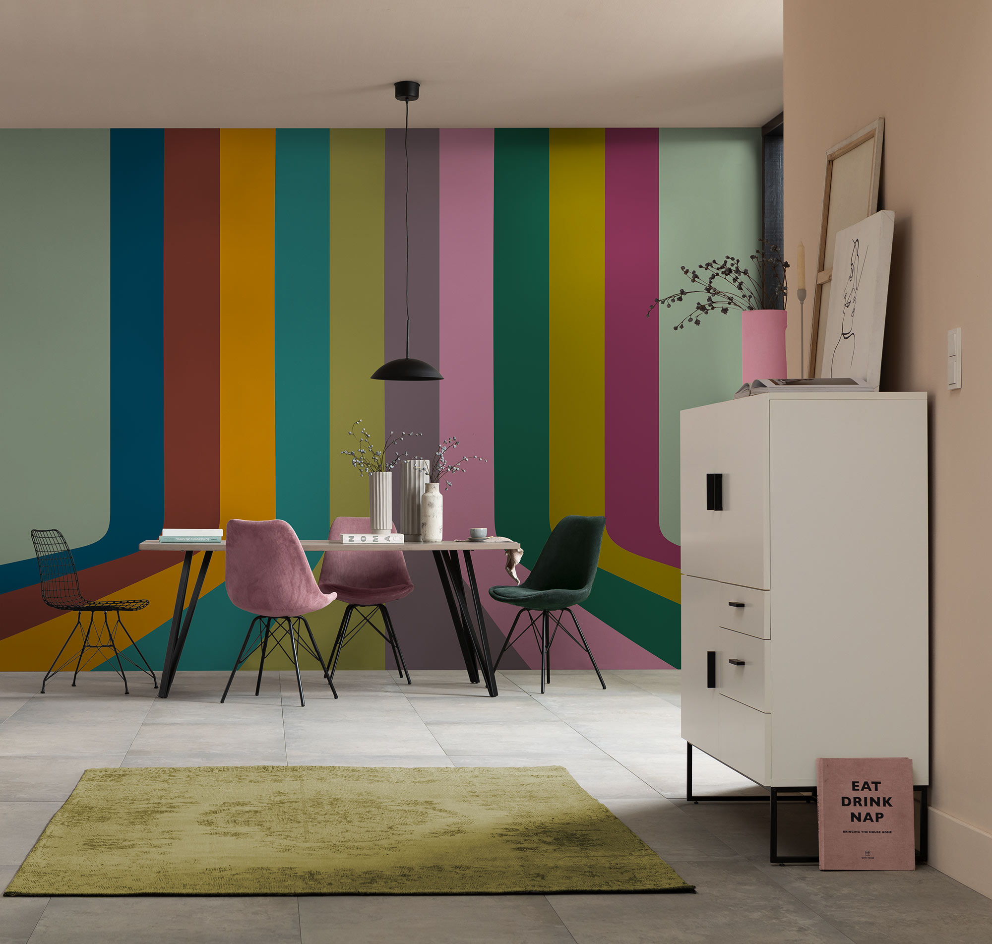 Papier peint panoramique Lignes Modern - Papier peint Komar Flair