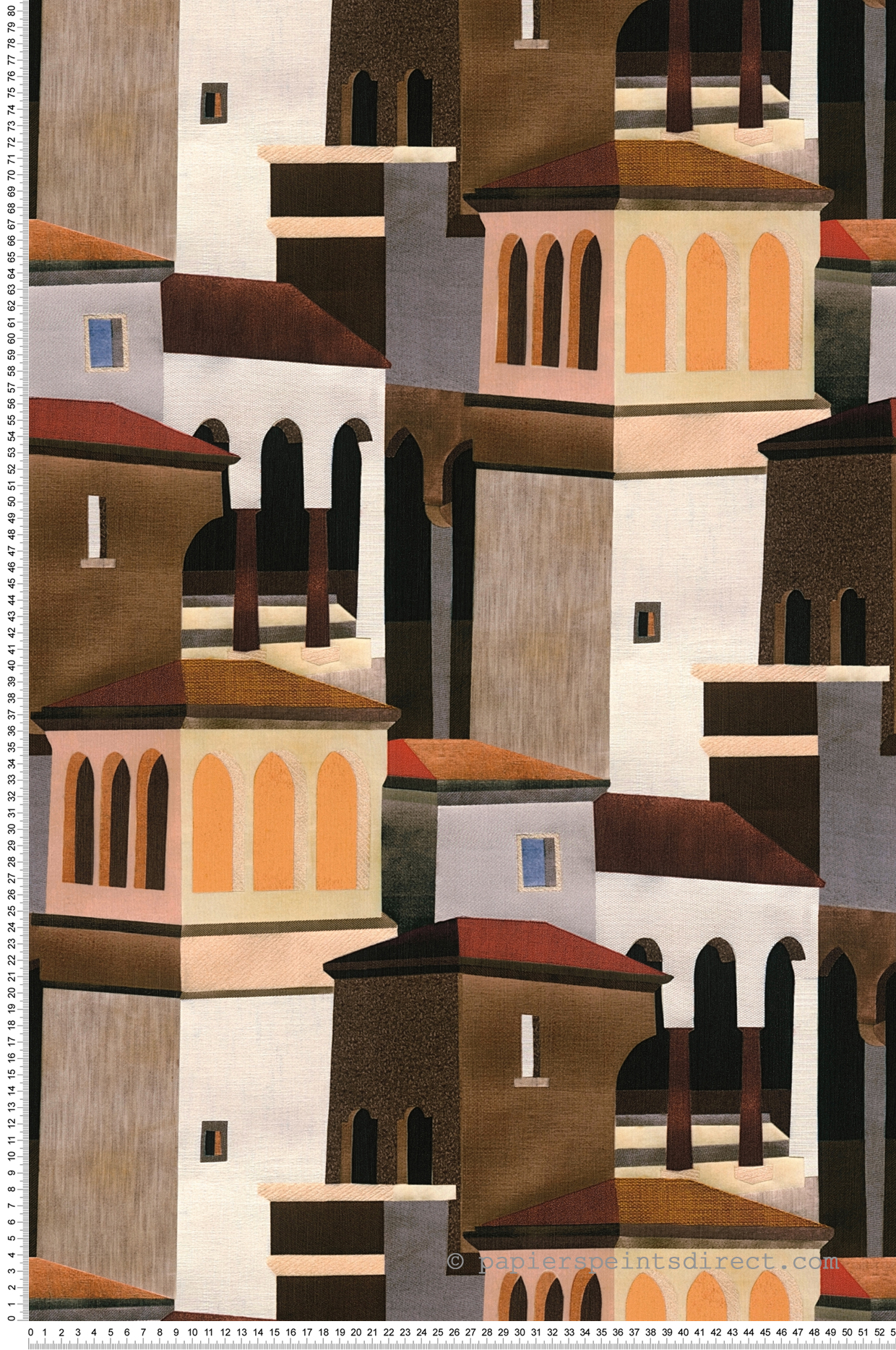 Papier peint 3D Façades Méditérranée brun - Pintwalls 3 d'A.S. Création | Réf. AS-791871