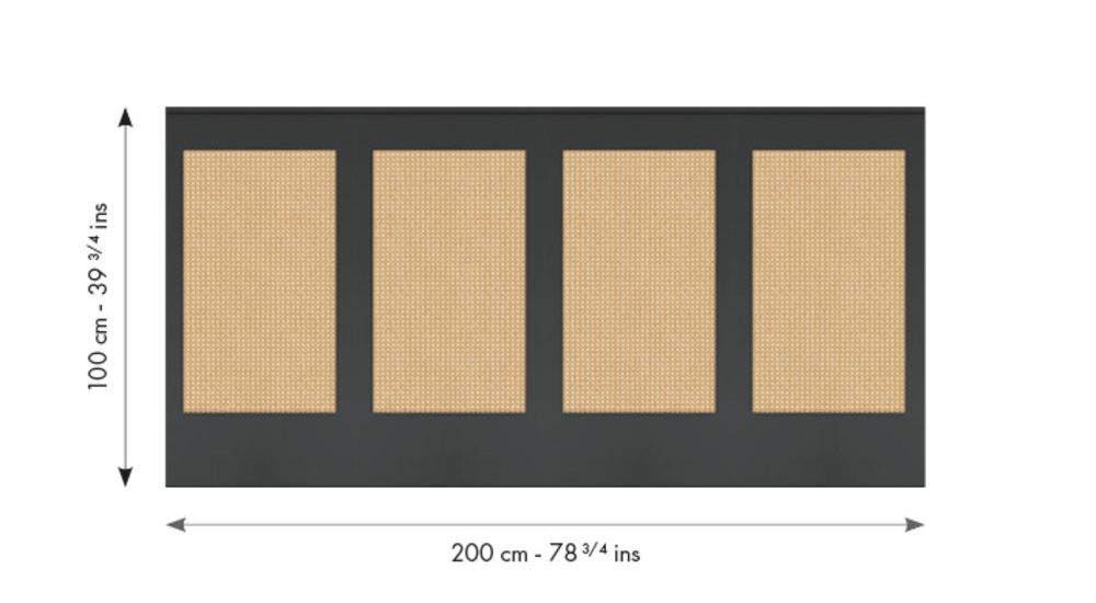 Papier peint Soubassement Cannage en Rotin S anthracite - Reliefs de Casélio RAPPORT | Réf. RLF106239090