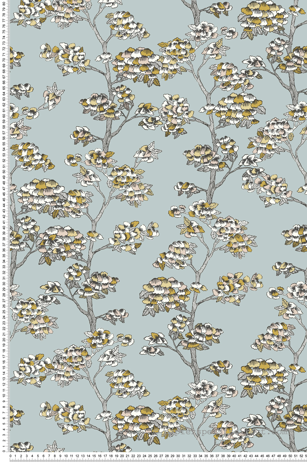 Papier peint Arbre Jardin de Kyoto gris ocre - Nos Gravures de Casélio | Réf. NGR102997032