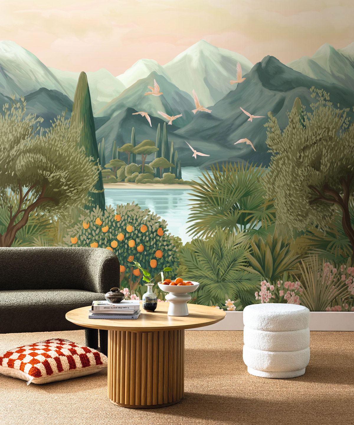 Papier peint panoramique Paysage Naturel vert M 265X280 - Reliefs de Casélio | Réf. RLF106337238