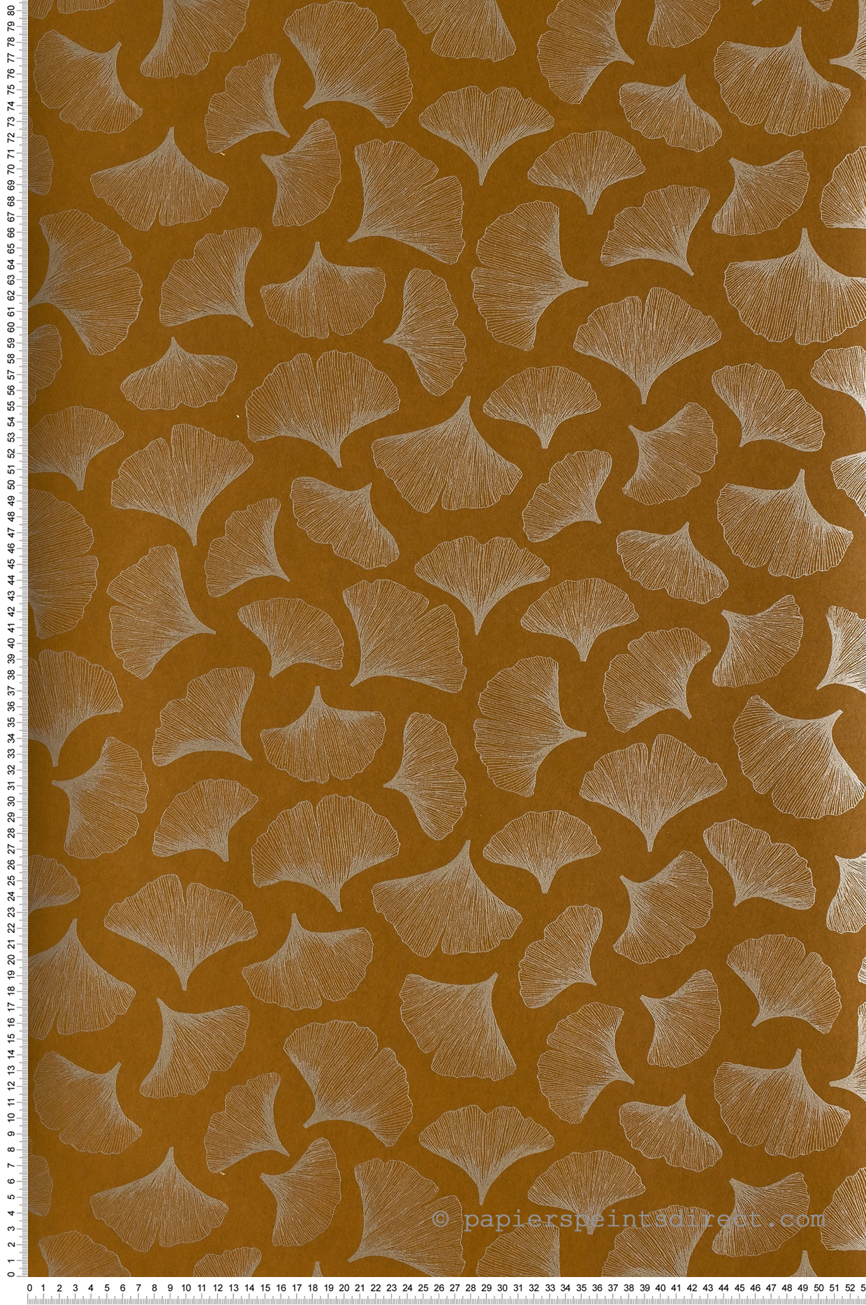 Papier Peint Ginkgo jaune safran - Portfolio de Casamance | Réf. CAS-73970325