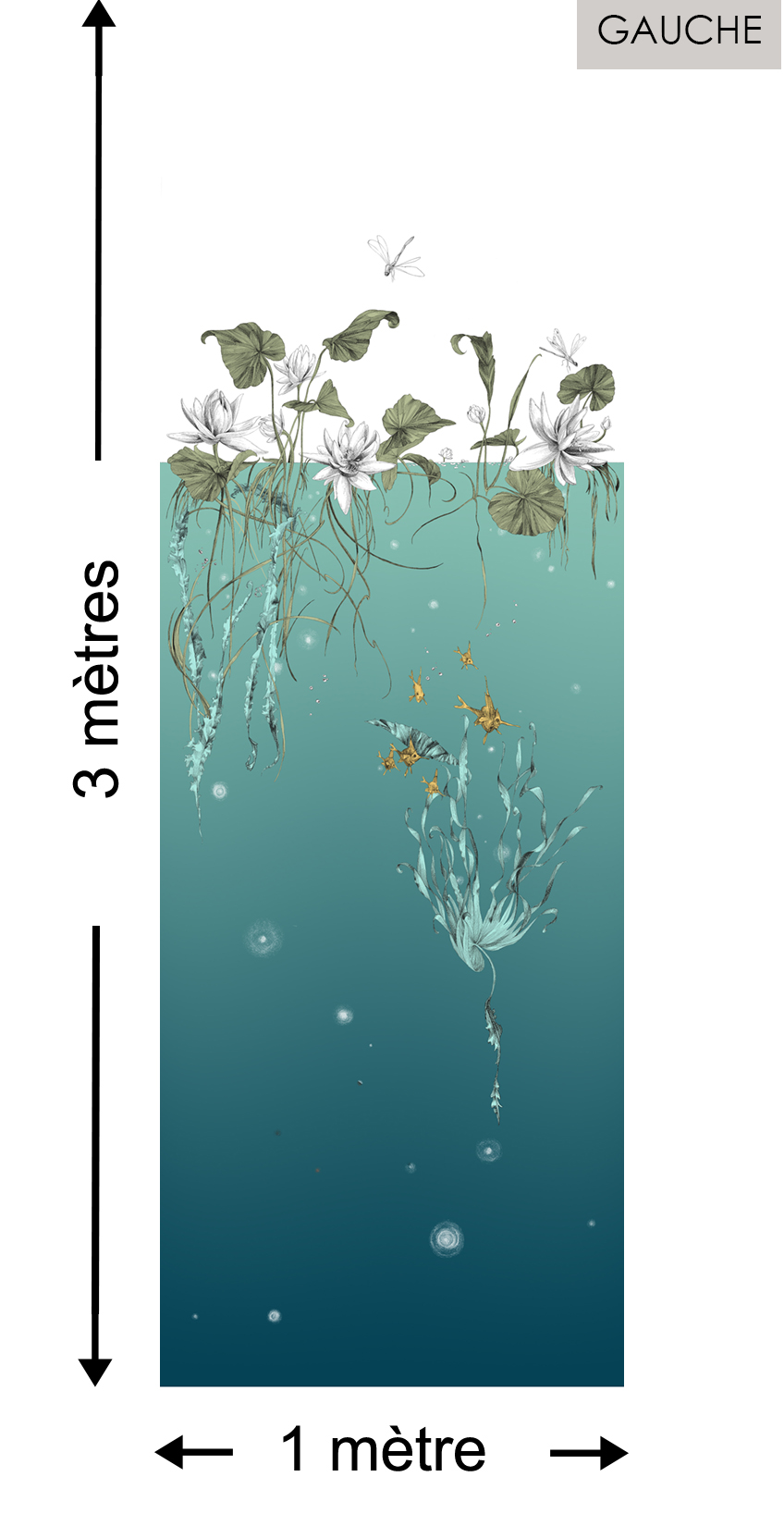 Nénuphars DROIT Turquoise - Collection Catherine Gran de Edmond Petit