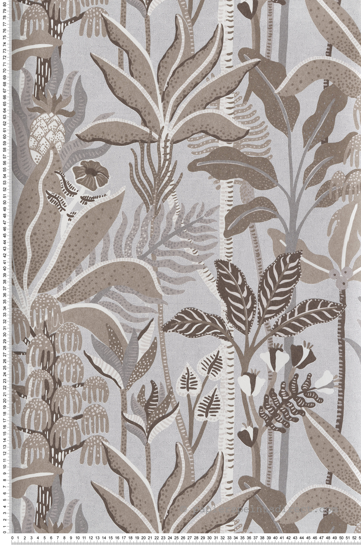 Papier peint Jungle Tropicale José beige gris - Havana de Masureel | Réf. MAS-HAV002