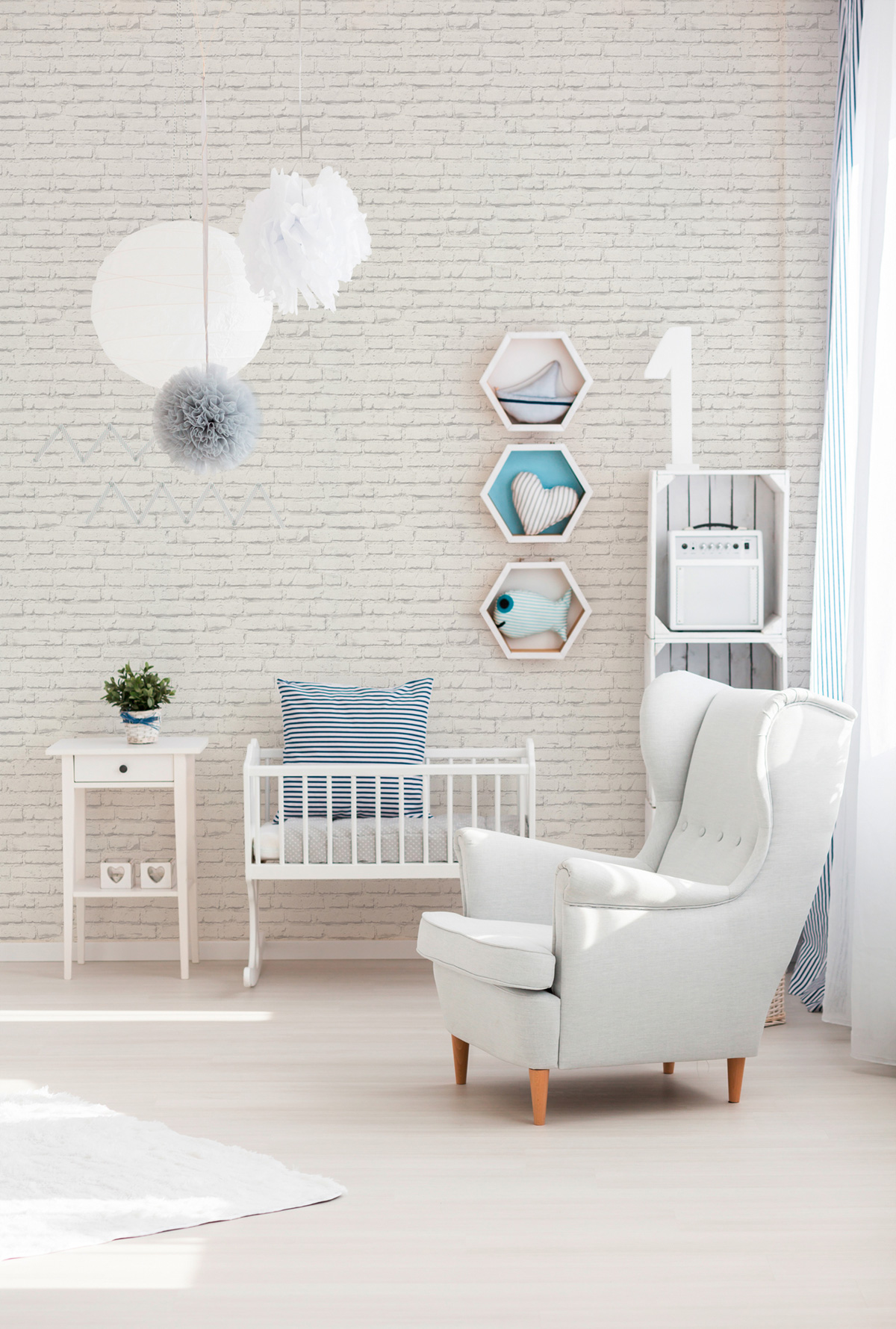 Papier peint Briques blanches gris - Elements 2 d'A.S. Création AMB2 | Réf. AS-343992