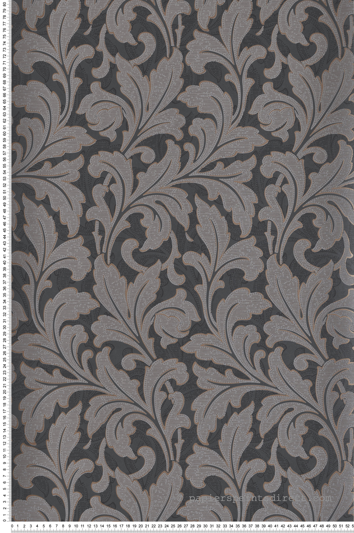 Papier peint Classique Acanthe noir gris - Arts & Crafts de Casadéco | Réf. ARCR86369515