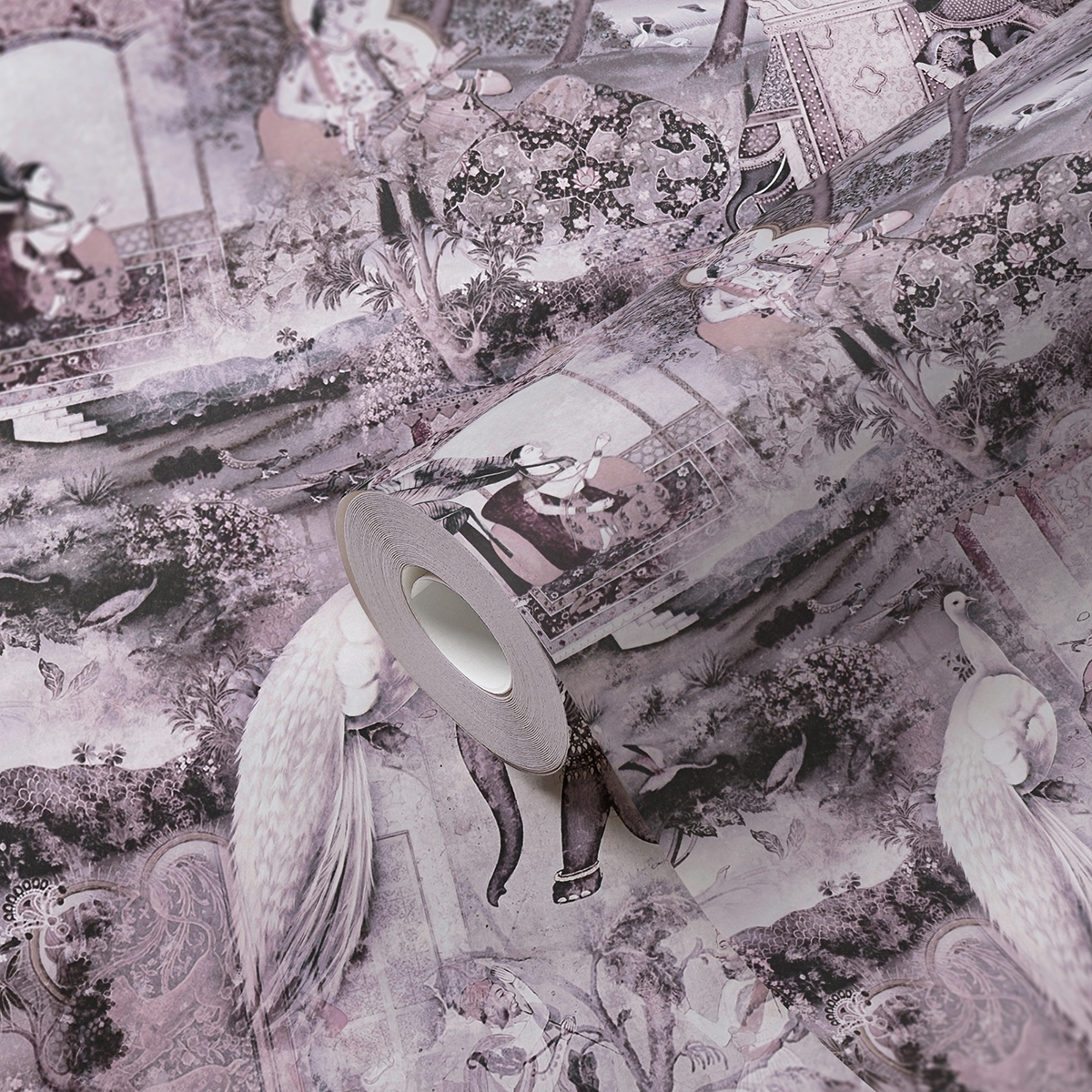 Papier peint Nature et Animaux Hindou gris et rose - Dream Flowery de Architects Paper | AMB Réf. 38173-1